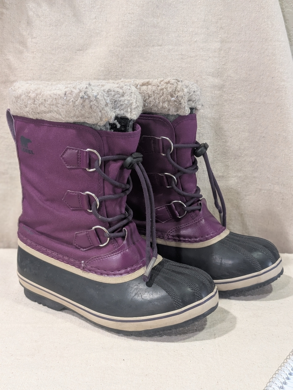 Sorel Yoot Pac Nylon Waterproof Winter Boots Purple Girls’ Size 4.5 Snow Outdoor